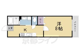 京都府京都市右京区山ノ内中畑町【アパート】の間取り