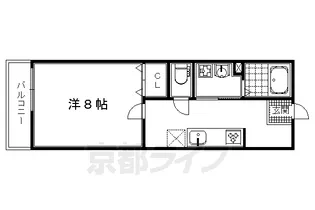 京都府京都市右京区山ノ内中畑町【アパート】の間取り