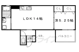 カーサ・フェリーチェ丸太町【1階】の間取り