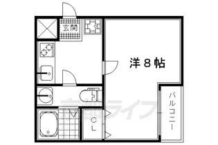 リエール円町【202号室】の間取り