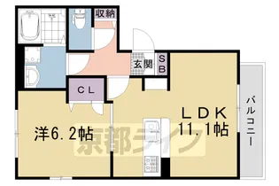 ウィスタリアⅢ【201号室】の間取り