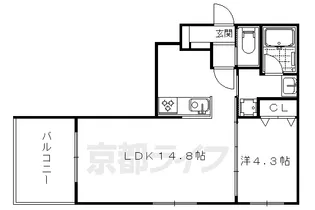 カーサ・フェリーチェ北山【3階】の間取り