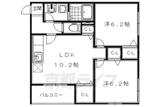 ベルビュー太秦【5階】の間取り