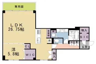 二条サミットレジデンス【101号室】の間取り