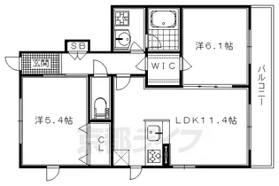 シャーメゾン太秦【103号室】の間取り