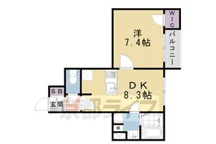 京都府京都市下京区七条御所ノ内中町【マンション】の間取り