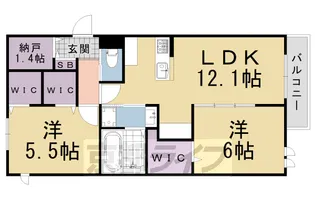オプレジール鴨川【303号室】の間取り
