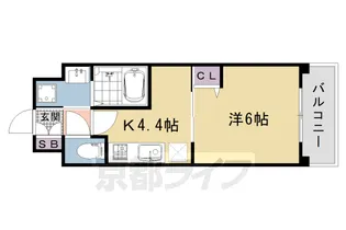 アクアプレイス京都三条朱雀【5階】の間取り