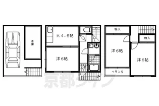 京都府京都市中京区西ノ京星池町【一戸建】の間取り