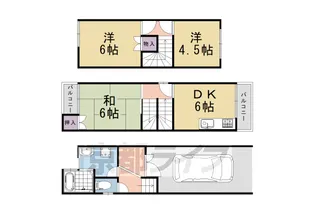 京都府京都市右京区嵯峨野清水町【一戸建】の間取り