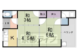 京都府京都市右京区嵯峨野高田町【アパート】の間取り