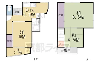 京都府京都市右京区嵯峨折戸町【一戸建】の間取り