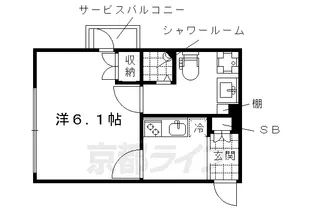 グレースアレイ西院【2階】の間取り