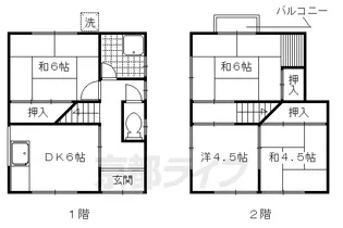 京都府京都市右京区嵯峨大覚寺門前堂ノ前町【一戸建】の間取り