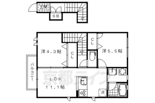 シャーメゾンもくもくⅢ【202号室】の間取り