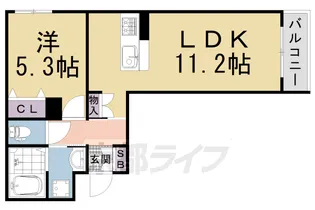 クレール京都太秦Ⅱ【301号室】の間取り