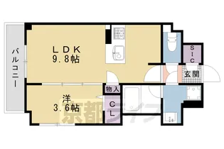 エクラージュ御池【4階】の間取り
