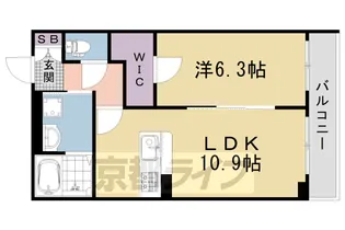 La prosperite 太秦【101号室】の間取り