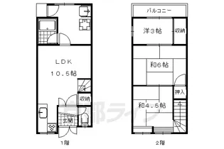 京都府京都市右京区太秦面影町【一戸建】の間取り