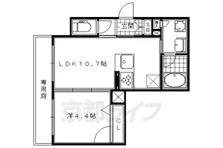 イストワール御池【106号室】の間取り