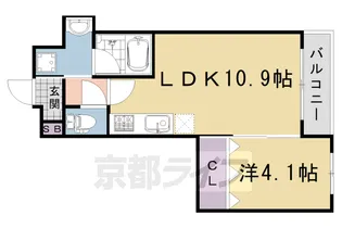 べラジオ四条壬生【4階】の間取り