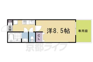 フラッティ葛野七条【1階】の間取り