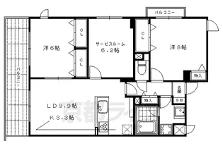 京都府京都市中京区堺町通竹屋町上る橘町【マンション】の間取り