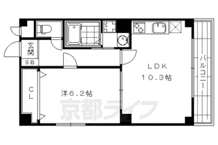 Kooza麩屋町【4階】の間取り