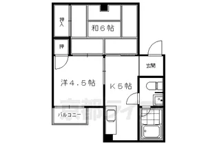 花柳ビル【4-D号室】の間取り