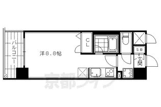 アドバンス京都四条堀川ノーブル【404号室】の間取り