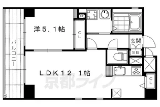 都壱番館 三条堀川【501号室】の間取り