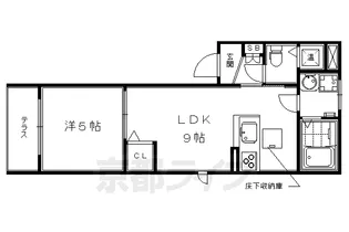 シャーメゾン東山【102号室】の間取り