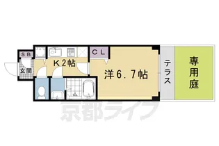 プレサンス京都五条天使突抜【102号室】の間取り