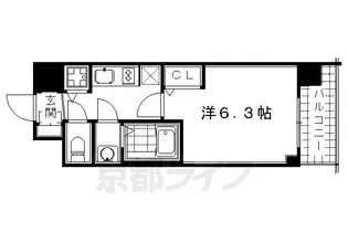プレサンス京都五条天使突抜【402号室】の間取り