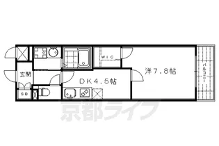 リヴェール綾堀川【4階】の間取り