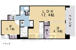 ラ・トゥール二条御所南【5階】の間取り