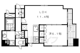 イーグルコート烏丸蛸薬師【802号室】の間取り