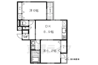 ソレイユ御所南【202号室】の間取り