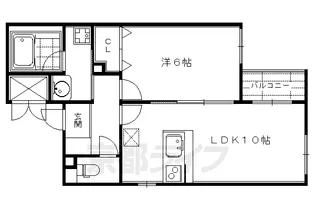 ウェルカーブ二条【202号室】の間取り