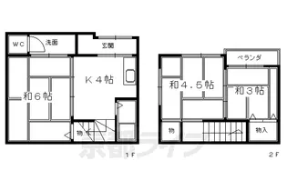 京都府京都市東山区大和大路通四条下る3丁目博多町【一戸建】の間取り
