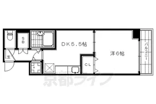 シャルムーズ二条高倉【4階】の間取り