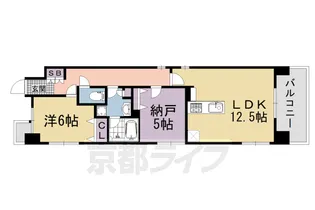 プリオーレ京都烏丸五条【302号室】の間取り