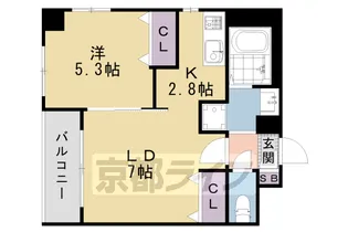 サンクチュアリ二条城【5階】の間取り