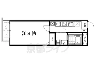 J&N三条神宮前【403号室】の間取り