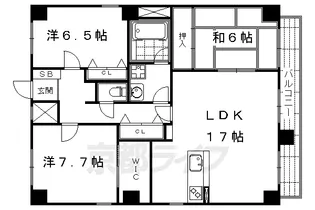 御所南レジデンシャル【301号室】の間取り