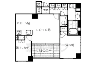 ロジュマン京都六角通【505号室】の間取り