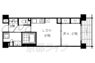 ルーシア四条烏丸【303号室】の間取り
