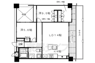 京都府京都市中京区俵屋町【マンション】の間取り