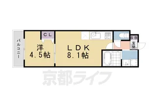 Residence二条洛中庵【1階】の間取り