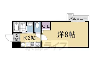 アークリード五条堀川【103号室】の間取り
